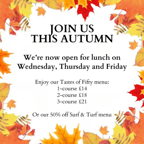 Fifty Cheyne Autumn Lunch pop-up